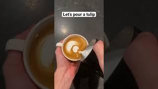 Late art - How to pour a tulip #latteart #lattearttutorial #barista #coffee #shorts