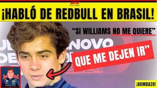 F1 BRASIL: FRANCO COLAPINTO PIDE A WILLIAMS QUE LE LIBERE Y AFIRMAN QUE YA HAY CONTRATO CON REDBULL