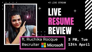  LIVE  Resume Review with Microsoft's Recruiter | QnA with a Recruiter | #RoadTo10K