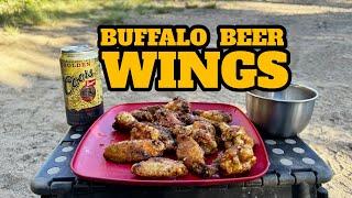 Buffalo Beer Wings In The Skillet - Camp Cookin