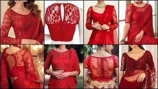 Trendy Red Net Blouse Designs For Red Saree |🟥Red Net Blouse Designs\Red Net Saree Blouse Designs