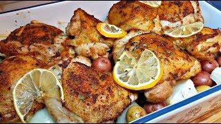 Baked Lemon Garlic Chicken Recipe | Lemon Garlic Cream Sauce Recipe