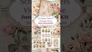  Create vintage junk journal pages with my Scrappy Papers Roses Kit! #junkjournal #scrapbooking