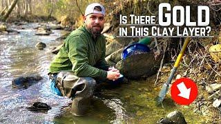 Is there Gold In This Clay Layer! Panning for gold , Gold prospecting North Carolina!