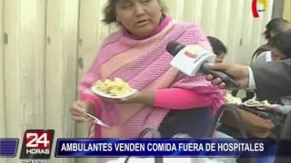 Ambulantes venden comida en condiciones insalubres fuera de hospitales