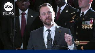 Jason Carter speaks at state funeral of former President Jimmy Carter