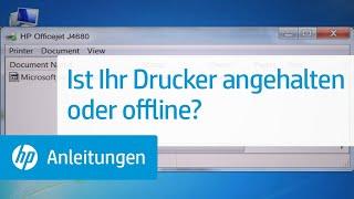 Ist Ihr Drucker angehalten oder offline?