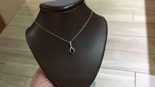 Diamond & Blue Sapphire Pendant necklace