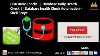 DBA Basic Checks || Database Daily Health Check || Database health Check Automation - Shell Script