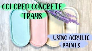 Coloring Cement Concrete Trinket Trays DIY w/Acrylic Pigments Cement Gypsum Jesmonite Alternative