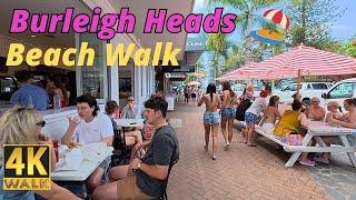 4K Walking Beach Tour - Burleigh Heads Gold Coast Australia 