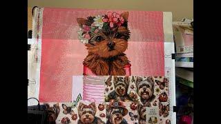 Diamond art club. Floral Yorkie puppy. Diamond painting, and chat