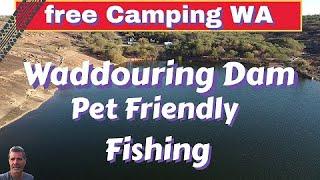 Free camping at stunning  Waddouring dam, pet friendly, Kayak Caravan Australia