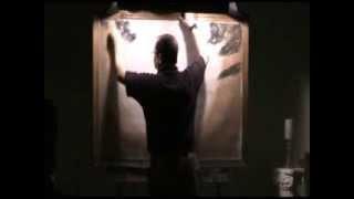 "Three Crosses on a Hill" -- Performance Chalk Art by Jim Pence