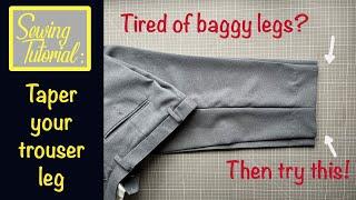 How to taper your Trousers | Trousers alteration | Sewing Tutorial