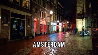  Amsterdam Night Walk without a Tourists - 4K Red Light District Walking Tour 2023