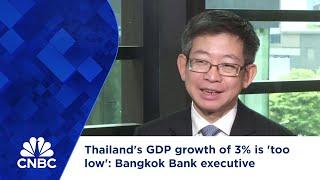 Thailand's GDP growth of 3% is 'too low': Bangkok Bank executive