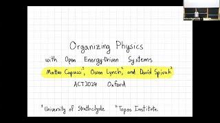 Owen Lynch - Organizing physics with open energy-driven systems