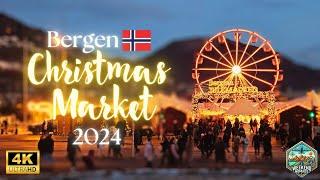 Bergen’s Christmas Market Sparkles with the Season’s First Snow -  Julemarked 2024  [4K]