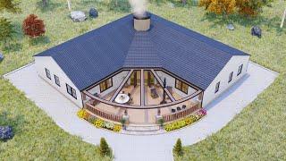 65' x 65' (20m x 20m) Absolutely Stunning House Design With Floor Layout - House Design Idea