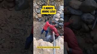 5 gold miners using a mining machine #mininggold #gold #mining #shorts #shortvideo