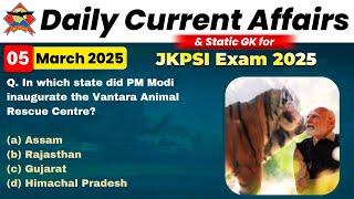 05 March 2024 | Daily Current Affairs and Static GK for JKPSI Exam 2025 |  Jkssb Online Tutorial.