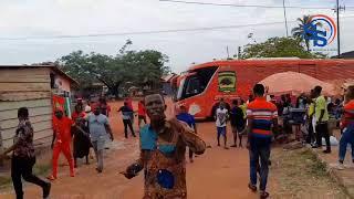 Arrival Of Kumasi Asante Kotoko Team, Fans lead them to Nsenkyire Sports Arena in Samreboi. 18/03/23