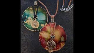 Turning A Washer from the Hardware Store into a Necklace - Step by Step Tutorial using Alcohol Inks