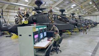 Inside Millions $ Hangar Repairing Feared US AH-64 Attack Helicopters