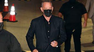 Tom Hanks leaves Jimmy Kimmel Live in Hollywood - Gossip Bae