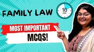 Family Law MCQs | Part 1| Most Important | LLM Entrance | UGC NET LAW | AILET PG | AIBE #familylaw