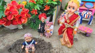 Barbie Doll All Day Routine In Indian Village/Radha Ki Kahani Part -298/Barbie Doll Bedtime Story||