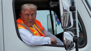 Donald Trump rides in ‘big, beautiful’ garbage truck after Biden’s attack on his supporters