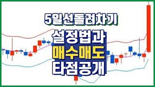 [세력주돌려차기] 5일선돌려차기 설정법과 매수 매도 타점 공개 !! 확률 90%타점