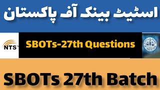 SBOTs 27th Questions| SBOTs 27th Batch Today's Test Questions #sbots27 #nts #sbpjobs #sbots