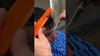 How to cut bangs on men | Layering Method #barberingeducation