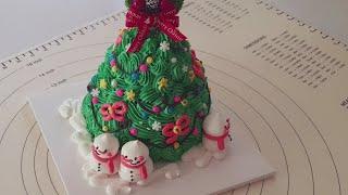 크리스마스케이크 트리케이크 만들기korean cake! christmas tree cakechristmas cake making vlog/christmas theme cake