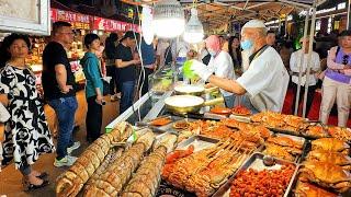 China Halal Street Food & Local Cuisine at Night Market in Lanzhou, Gansu【Alin Food Walk】