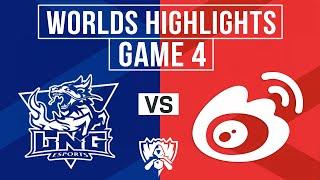 LNG vs WBG Highlights Game 4 | Worlds 2024 Quarterfinals | LNG Esports vs Weibo Gaming