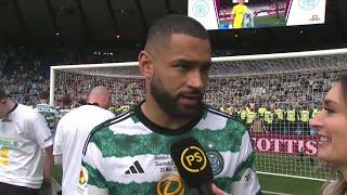 Celtic's Cameron Carter-Vickers talks after Scottish Cup final success