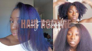 Curly to Straight Routine & Products | Talkative but Detailed | Type 4 Natural Hair