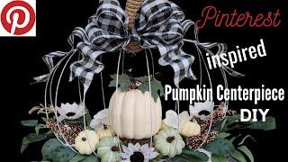 Pinterest Inspired Pumpkin Centerpiece DIY | Dollar Tree Fall Pumpkin Wreath Form Centerpiece DIY