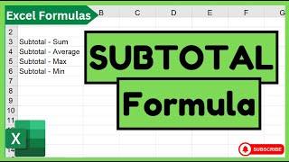 SUBTOTAL Formula in Excel | How to use SUBTOTAL Formula in Excel | Urdu / Hindi