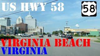 US 58 - Virginia Beach to Downtown Norfolk - Virginia - 4K Highway Drive