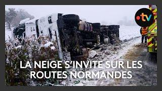 Neige en Normandie : de nombreuses routes bloquées