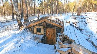 ALEX WILD dugout life: SPRING has come to the LOG CABIN. WOODEN BOARDS for SECRET BOX. part 25