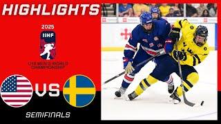 USA vs SWEDEN HIGHLIGHTS | 2025 IIHF U18 Men’s World Championship Semifinal #U18WJC