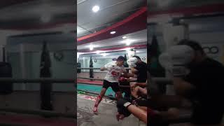 Practicing My Body Shot Combination in a Muay Thai Sparring Session. 
