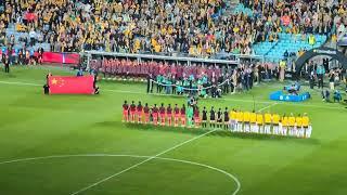 People's Republic of China Nation Anthem . China vs Australia (#matildas) in Sydney 3rd June 2024