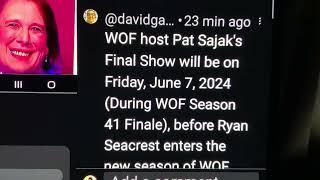 PAT SAJAK’S FINAL SHOW AS HOST OF WHEEL OF FORTUNE IS FRIDAY JUNE 7, 2024 BEFORE RETIRING️